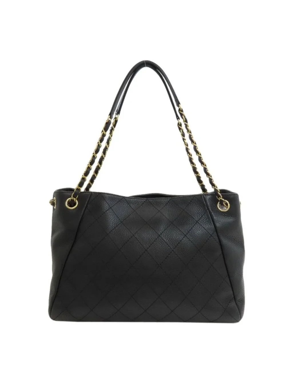 Chanel Quilted Chain Tote Gold Calf